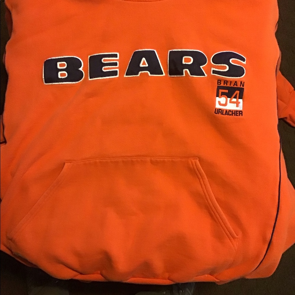 Chicago Bears Brian Urlacher 54 orange sweatshirt